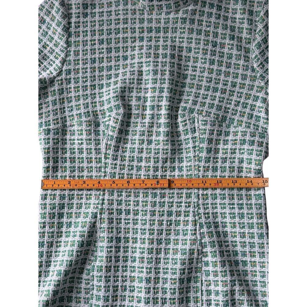Donna Morgan Women's Novelty Plaid Short Sleeve Mock Neck Dress Size-6 - Picture 4 of 8